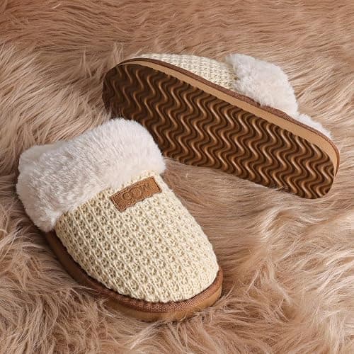 OOW Cozy House Slippers for Women with Memory Foam Soft Warm Fuzzy Slippers Women Home Womens Slipper Shoes for Indoor thumbnail 3