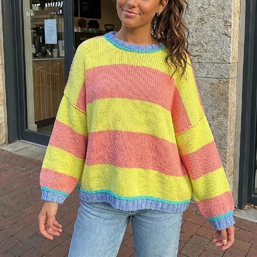 Vintage Sweaters for Women Crewneck Long Sleeve Preppy Oversized Knit Pullover Tops Downtown Girl Aesthetic Clothes thumbnail 2