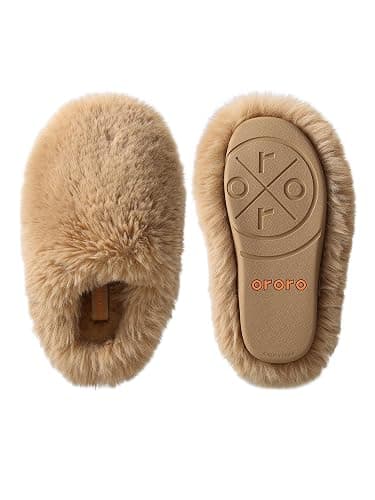 ORORO Unisex Fuzzy Slip-On Slippers, Plushy Warm House Shoes for Indoor Outdoor thumbnail 4