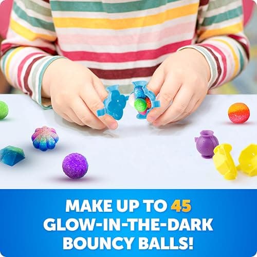 Blue Marble Bouncy Ball Science Kit - Make Up to 45 Glow in The Dark Bouncy Balls for Kids with 6 Colors & 5 Mold Shapes, DIY STEM Projects, Science Kit, Kids Science Projects thumbnail 2