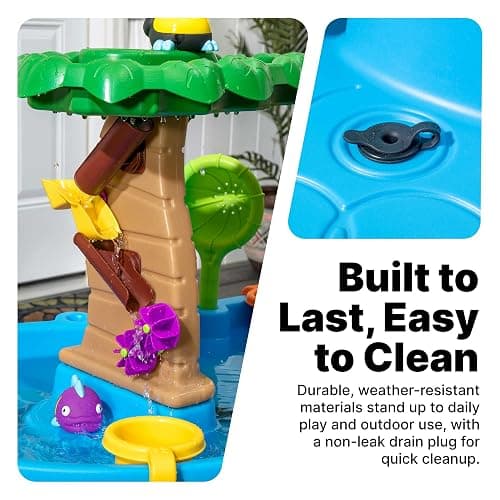 Step2 Tropical Rainforest Kids Water Tables, Outdoor Toddler Activity Table, Ages 1.5+ Years Old, 13 Piece Water Toy Accessories, Blue & Green thumbnail 8