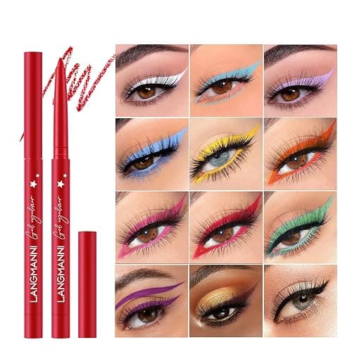 12 Colors Eyeliner Set - Matte Colored Gel Eyeliner Pencils, Waterproof, Smudge-Proof, Long-Lasting Gel Pencils - Natural Eye Liner for Older Women, lapiz de ojos delineador de ojos contra el agua thumbnail 4