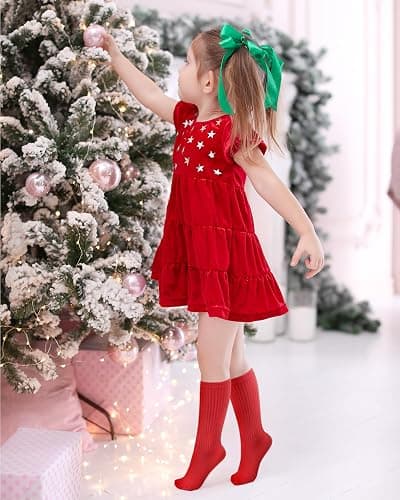 Auranso Little Girl Slouch Socks Knee High Cotton Socks 9 Pairs Girls Long Crew Socks - 9-12 Years - Color D thumbnail 5