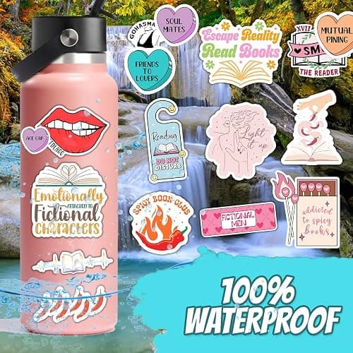 120 PCS Romance Book Stickers for Kindle, Bookish Sticker Pack for Readers Adult Spicy Booktok Vinyl Decals for Laptop IPAD Reader Water Bottle Girls Waterproof thumbnail 8