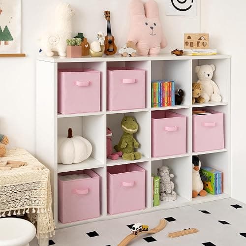 GRANNY SAYS Cube Storage Bins, 11 Inch Storage Cube Organizer, Collapsible Fabric Storage Cubes with Handle, Decorative Cube Storage Organizer for Shelves, Closet, Pink, 6-Pack thumbnail 2