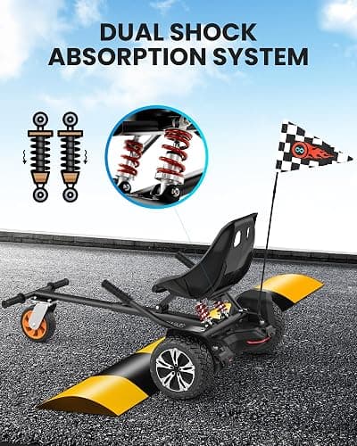 Gyroor Self Balancing Scooters Seat Attachment - Go Kart Conversion for 6.5'' to 10'' Self Balancing Scooters, Adjustable Frame Length, Perfect for Kids and Adults thumbnail 2