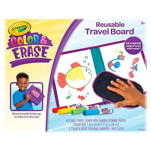 Crayola Color & Erase Drawing Board for Kids, Travel Coloring Kit, Drawing Toy, Toddler Coloring Set, Gift for Kids, 3+ thumbnail 2