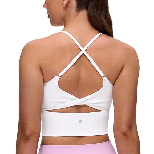 CRZ YOGA Butterluxe Twist Back Crop Tank Tops | Built in Bra, Light Support, Removable Pads, Yoga, Extremely Soft, Cut-Out Crossback, Longline Sports Bras for Women - Image 1