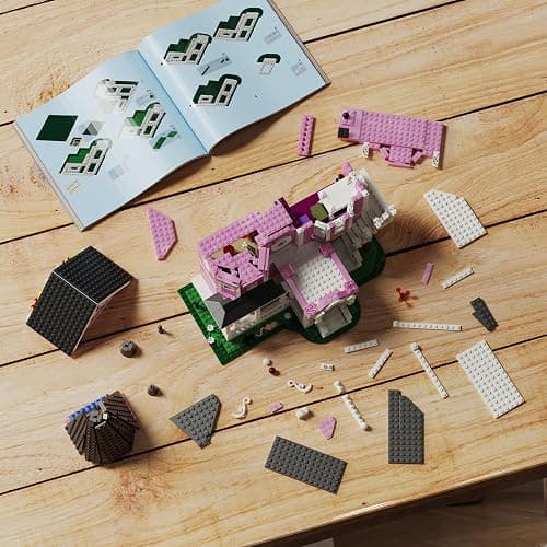 Pink Palace House Building Set with Lights, Halloween Haunted House Blocks Toy, Halloween House Kit for Kids Adults, Compatible with Lego, Christmas for Girls and Boys, Aged 8+ (1349PCS) thumbnail 7