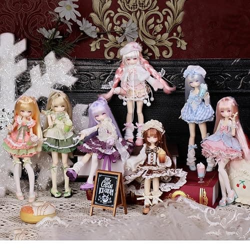 CALEMBOU BJD Blind Box, 1/8 Cute Story of Four Seasons Milk Tea Series Ball Jointed Blind Box, 8 Inches Dress up Doll with Joints, Collectable Action Figure for Birthday Gifts thumbnail 2