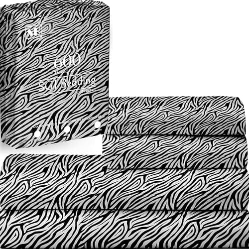 SGI bedding 600 Thread Count 4 Piece 100% Egyptian Cotton Full Size Sheets Set, 15" Deep Pocket Sheet Set, Premium, Breathable, Soft and Hotel-Quality Luxury Sheets - Zebra Print - Image 1