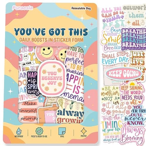 You've Got This by Puraesla - 300Pcs Holographic Motivational Stickers Positive for Vision Board, Affirmation Sticker Pack for Water Bottles, Journalds, Notebooks,Daily Positivity Quote for self Care - Image 1