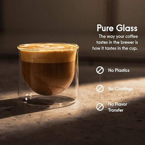 FLUR Latte XL Glasses (Set of 2) Perfect for Lattes, Latte Art, Iced Lattes & Milk Drinks – Double-Walled Borosilicate Glass – Handmade, Lightweight & Durable – 10oz (Amber) thumbnail 3