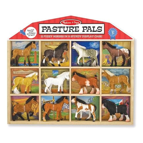 Melissa & Doug Pasture Pals - 12 Collectible Horses with Wooden Barn-Shaped Crate thumbnail 3