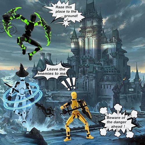 Qoopower T13 Titan 13 Action Figure Assembly Completed, 5-Pack T 13 Lucky 13 3D Printed Action Figure Articulated, Dummy Gift for Boys Desktop Decorations,muñeco de acción (Multicolored) thumbnail 5