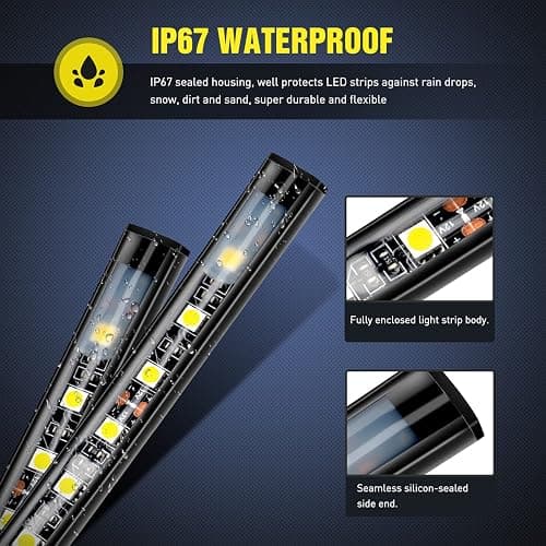 Nilight - TR-05 2PCS 60 Inch 180 LEDs Bed Strip Kit with Waterproof on/Off Switch Blade Fuse 2-Way Splitter Extension Cable for Cargo, Pickup Truck, SUV, RV, Boat , 2 Years Warranty thumbnail 3