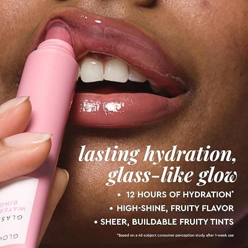 Glow Recipe Glass Balm Lip Treatment - 12Hr Hydrating Lip Balm & Moisturizer with Hyaluronic Acid to Smooth, Plump & Protect from Dryness - Sheer Soft Pink Tint, Watermelon Bingsoo (15 ml) thumbnail 3