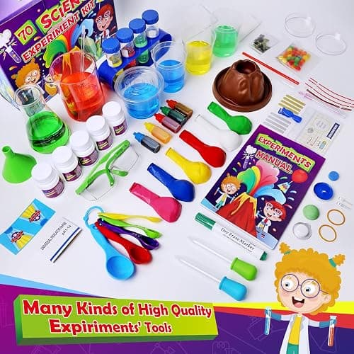 UNGLINGA 70 Lab Experiments Science Kits for Kids Educational Scientist Toys Birthday Gifts Idea for Girls Boys, Chemistry Set, Erupting Volcano, Fruit Circuits, S.T.E.M Activities Science Project thumbnail 6