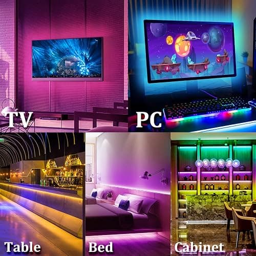 DAYBETTER TV LED Backlights, 8.2ft TV Light Strip for 32inch TV LED Strip Lights USB with Remote, LED Lights Music Sync RGB for Gaming Bedroom Room HDTV Mood Lighting Indoor thumbnail 7