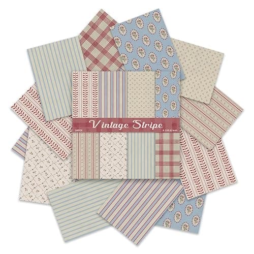 PRSTINCOL Scrapbook Paper,16 Sheets 4.1x5.8 Inch Vintage Stripe Style Scrapbook Supplies,Single-Sided Vivid Origami Decoupage Paper for DIY Crafts, Card Making, Art Journaling thumbnail 3
