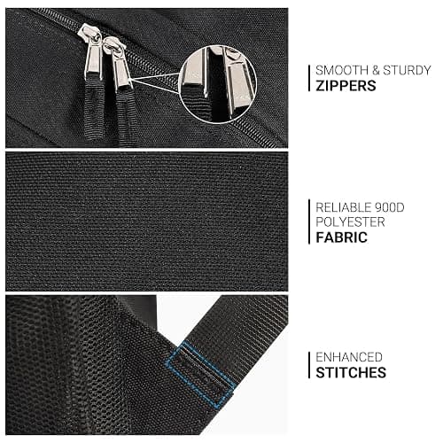 ZORFIN 36L Black Backpack for College, and Travel: Water Resistant Bookbag thumbnail 8