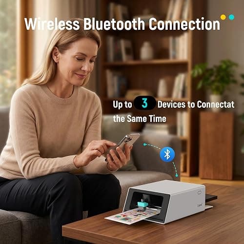 Liene PixCut S1 Color Sticker Printer & Cutting Machine - All-in-One Sticker Maker for DIY Crafts, Custom Labels & Gifts. Thermal Dye-Sublimation Photo Printer, 300 DPI, Precise AI Auto-Cutting thumbnail 6