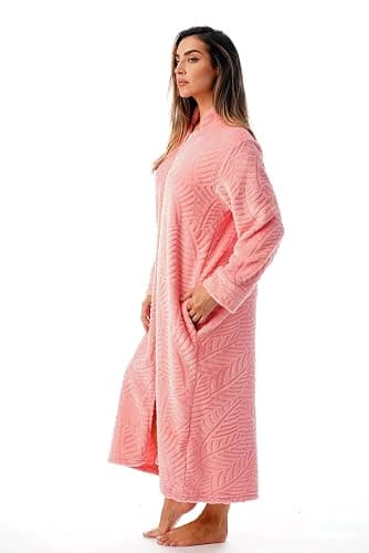 Just Love Plush Zipper Lounger Solid Robe thumbnail 2