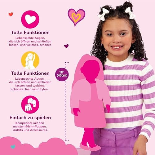 Our Generation – 18-Inch – Sweetheart Themed Fashion Starter Doll – Amora – Brown Hair & Hazel Eyes – 3 Outfits & Styling Accessories in Gift Box – Pretend Play Ages 3+ Years thumbnail 9