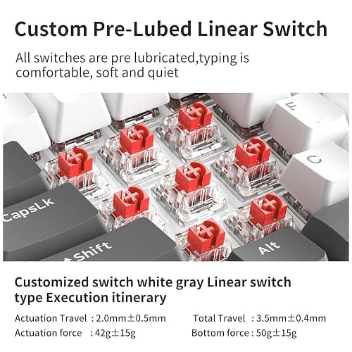 Ajazz AK820 75% Wired Mechanical Gaming Keyboard with Volume Knob, Creamy Quiet Custom Gasket Mounted Keyboard, Hot Swappable 3/5 Pin, Single Light, PBT Keycaps for PC Mac Gamer thumbnail 3