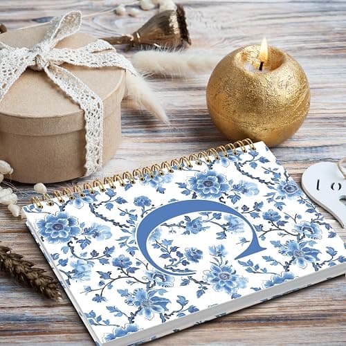 NaZaUK Blue Initial C Custom Notebook Journal, Personalized Teen Girl Gifts, Journal for Teen Girls, Monogrammed Gifts for Women Teen Girls, Custom Journal, College Ruled Spiral Notebook 5.5 x 8.3 thumbnail 2