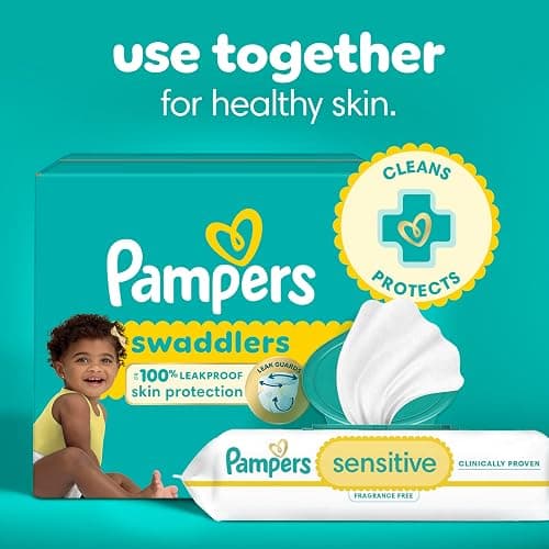 Pampers Baby Wipes, Sensitive, Water Based Wipe, Clinically Proven, Hypoallergenic, and Unscented for Babies, 672 Wipes Total (8 Flip-Top Packs) [Packaging May Vary] - 84 Count (Pack of 8) thumbnail 7