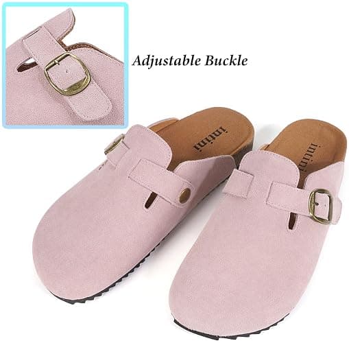 Womens Suede Clogs Mens Genuine Leather Mules Cork Footbed Sandals with Arch Support thumbnail 5