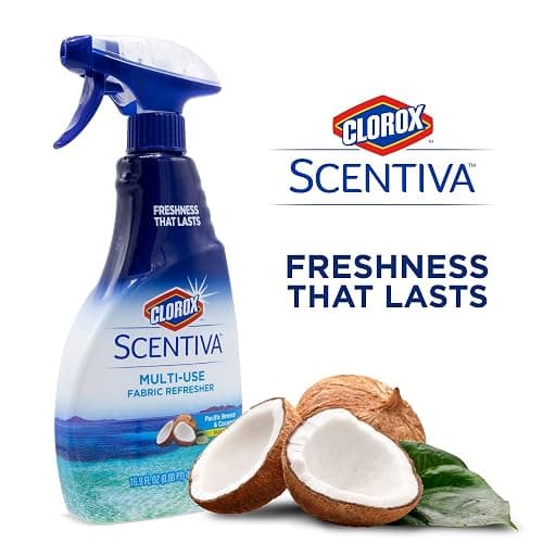 Clorox Scentiva Fabric Refresher Spray for Household Home Fabrics, Odor Refreshing Spray for Upholstery, Curtains, Bedding and Carpets, Pacific Breeze Coconut Scent, 16.9 Fl Oz thumbnail 4