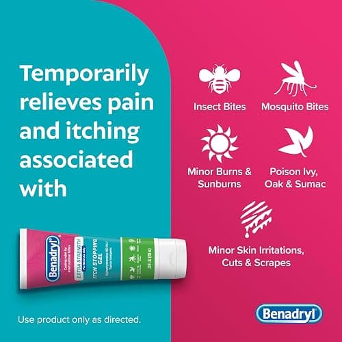 Benadryl Itch Relief Gel Extra Strength, 2% Diphenhydramine HCl, 3.5 fl. Oz thumbnail 3