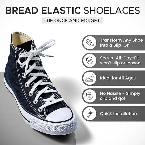 Bread Elastic Shoelaces – Tie Once, Slip On Convenience – Premium Stretch Laces for Boots, Running Shoes, and Everyday Wear thumbnail 3