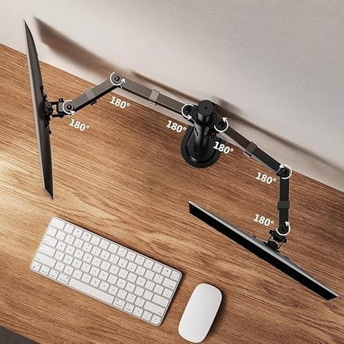 ErGear Dual Monitor Stand, Heavy Duty Adjustable Monitor Desk Mount for 2 Screens up to 32 Inches, Fully Adjustable Height, Tilt, Swivel, Rotate, Supports 17.6 lbs per Monitor Arm, Easy Installation thumbnail 6