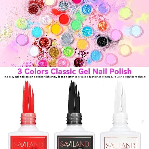 SAVILAND Acrylic Nail Kit with U V Light – Acrylic Nail Set Christmas Gift Set with Acrylic Powder and Liquid Set Acrylic Nail Brush Practice Finger Portable Nail Drill for Nails Kit Set for Home DIY thumbnail 4