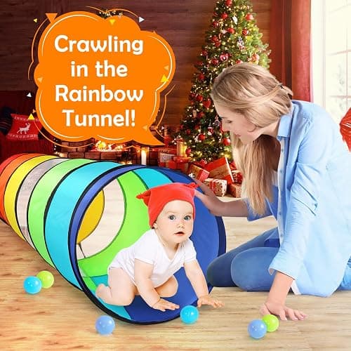 Kids Play Tunnel Tent for Toddlers, Colorful Pop Up Crawl Tunnel Toy for Baby or Pet with Breathable Mesh, Collapsible Gift for Boy and Girl Play Tunnel Indoor and Outdoor Game thumbnail 4