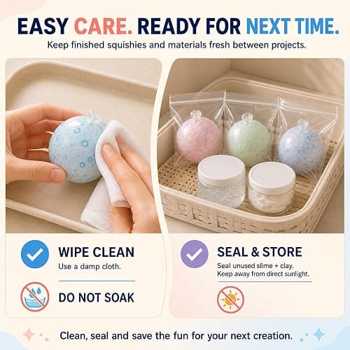 DIY Stress Ball Making Kit, 12 Empty Squishy Skins, Fillers, Slime & Clay | Extended-Neck Craft Kit, 20 Neck Protector Rings, 7 Colors, for Adults & Teens, ASMR Squeeze thumbnail 7