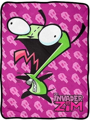 Invader Zim Throw Blanket- Gir Evil Laugh Fuzzy Soft Fleece Throw Blanket for Bed or Couch 46" X 60" - Image 1