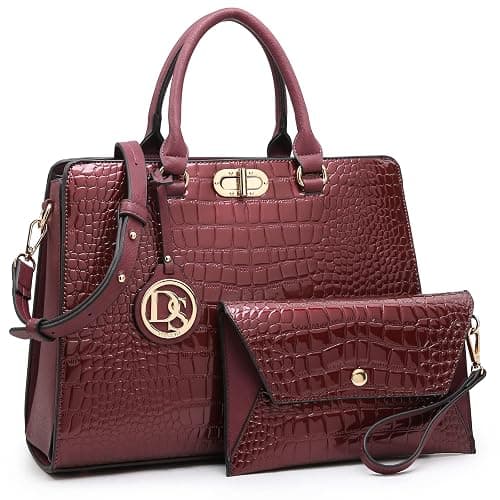 Dasein Women Handbags Purses Ladies Work Purse Satchel Tote Top Handle Shoulder Bags with Matching Clutch - Image 1