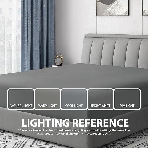Cathay Home Luxury Wrinkle And Fade Resistant Double Brushed Ultra Soft Microfiber 14-inch Standard Pocket Single Fitted Sheet, Gray, Twin - Black Twin thumbnail 6