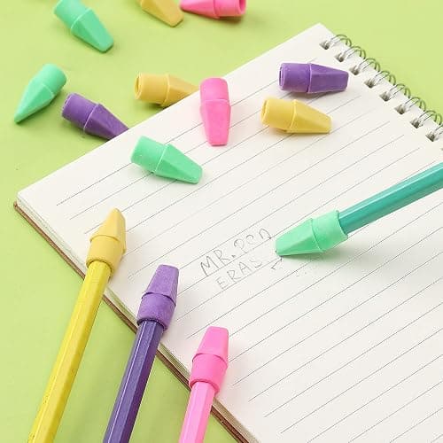 Mr. Pen- Pencil Top Erasers, 120 Pack, Latex-Free, No-Smudge | Cap Pencil Erasers for Precise Erasing, Kids, Teachers, Studying Supplies, Vibrant Colors thumbnail 6