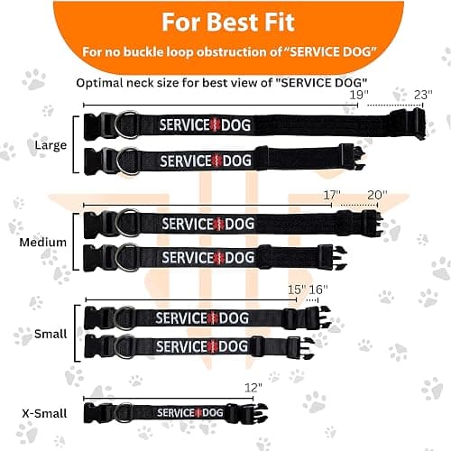 Tacticollar - Service Dog Collar, Nylon, Adjustable, Embroidery ((X-Small) 10-12in Length x 1in Width) thumbnail 3