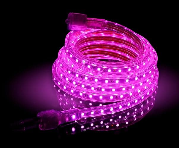 CBConcept UL Listed, 20 Feet,Super Bright 5400 Lumen, Pink, Dimmable, 110-120V AC Flexible Flat LED Strip Rope Light, Commercial Grade, Indoor Outdoor use, Ready to Plug n Shine thumbnail 2