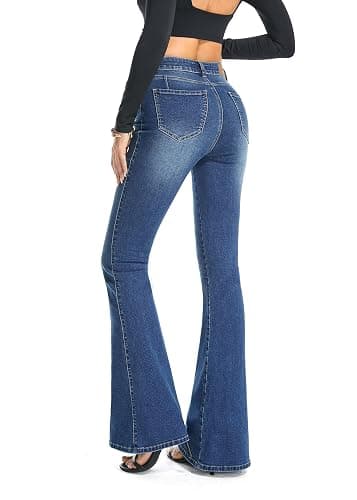FLYING BANANA Women's Totally Shaping Curvy Stretchy Bootcut Flare Denim Jeans thumbnail 3