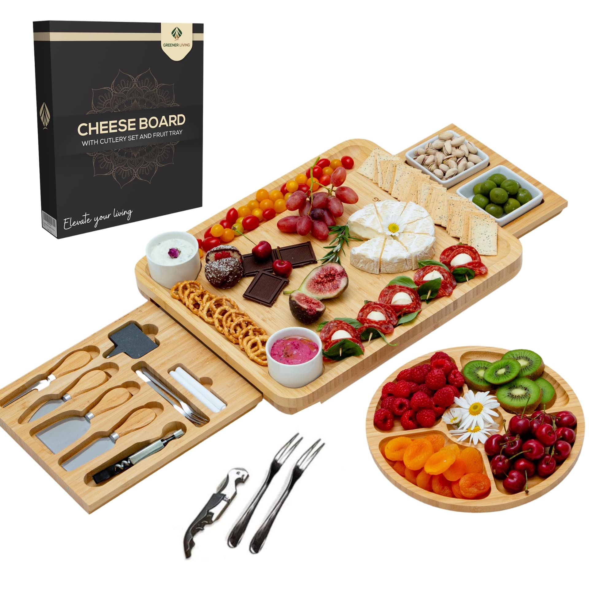 Unique Cheese Board Birthday Gifts for Women & Men – Perfect Anniversary, Wedding & Housewarming Gifts for Couples, Mum, Dad, Her & Him – Charcuterie Board with Knife Set thumbnail 8