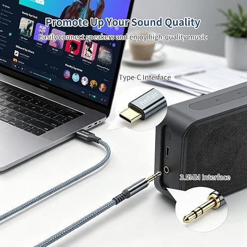 Aux to USB C, Type C to 3.5mm Audio Jack Cable Extension Cord for Car Stereo,Headphone,Speakers Compatible with iPhone 17/16/15 Samsung Galaxy, iPad,Huawei 1.2M (Aux to USB C 1 Pack) thumbnail 2