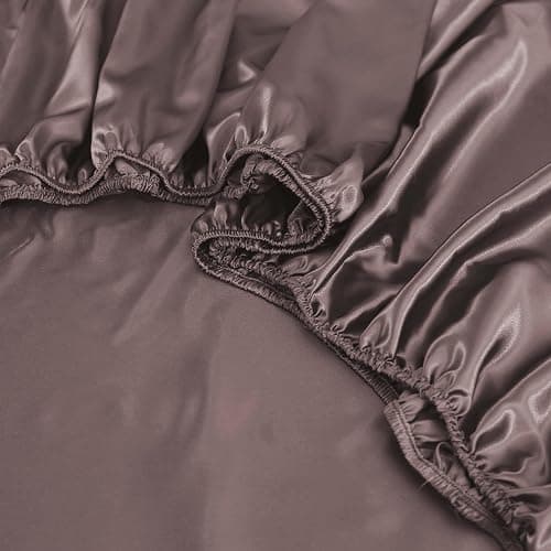 Hadi London Satin Silk 6 Piece Complete Bedding Set with Silky Deep Fitted Sheet Reversible Duvet Cover Comforter & 4 Pillowcases for Single Double King Super King Size Bed (Blush-Pink, Single) thumbnail 8