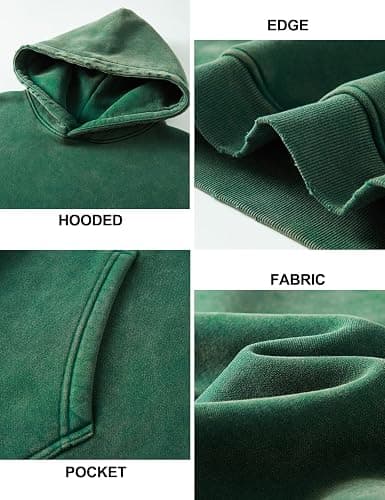 hathne Men's Oversized Hoodies Sweatshirt Cotton Wash Hooded Baggy Pullover Hoodies Vintage Winter Spring thumbnail 6